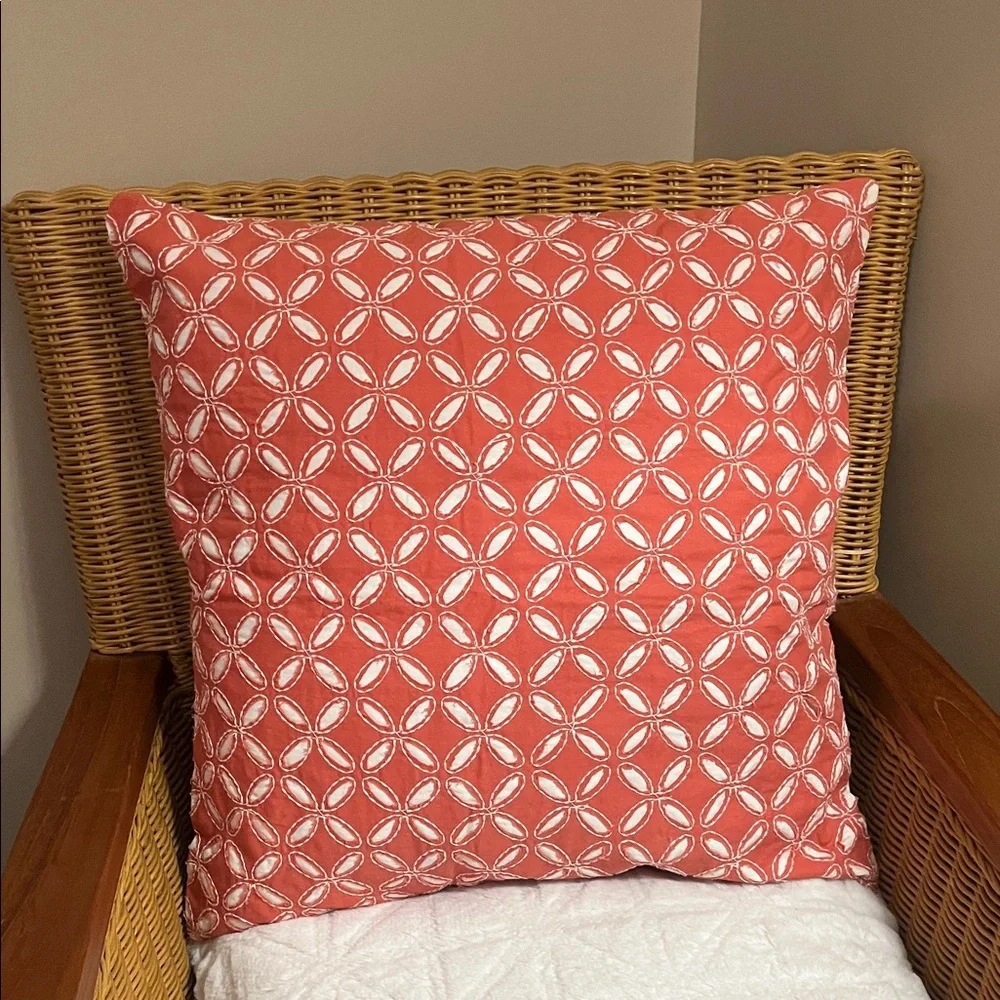 Pottery Barn - Coral Geometric Throw Pillow Cover